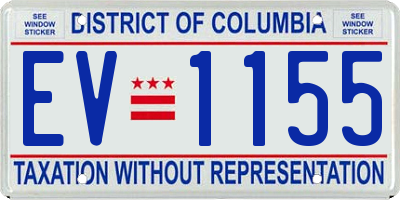 DC license plate EV1155