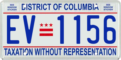 DC license plate EV1156
