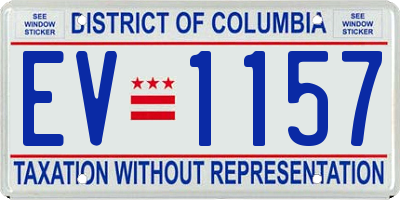 DC license plate EV1157