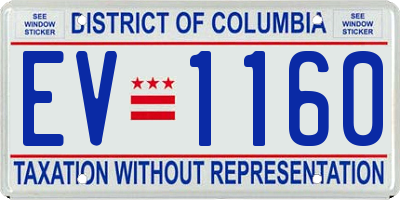 DC license plate EV1160