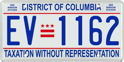 DC license plate EV1162