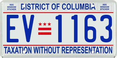 DC license plate EV1163