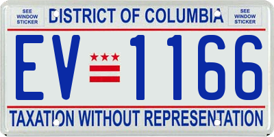 DC license plate EV1166