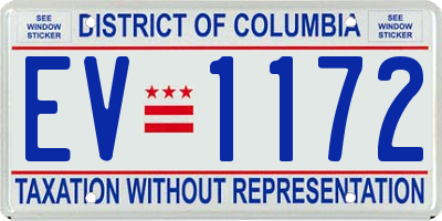 DC license plate EV1172