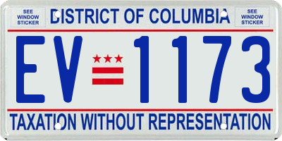 DC license plate EV1173
