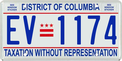 DC license plate EV1174