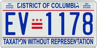 DC license plate EV1178