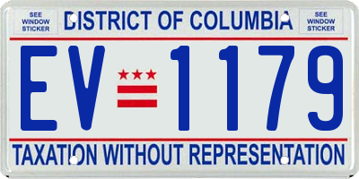DC license plate EV1179