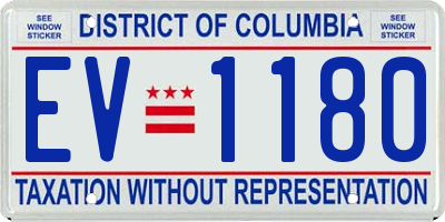 DC license plate EV1180