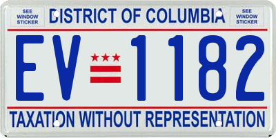 DC license plate EV1182