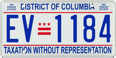 DC license plate EV1184