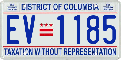 DC license plate EV1185