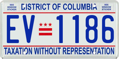 DC license plate EV1186