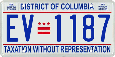 DC license plate EV1187