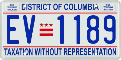 DC license plate EV1189