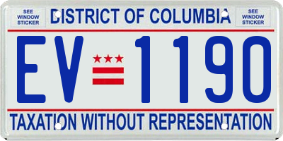 DC license plate EV1190