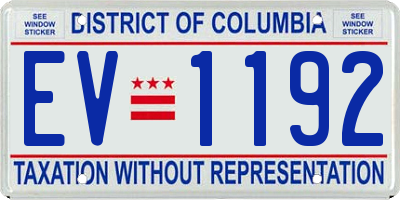 DC license plate EV1192