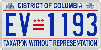 DC license plate EV1193