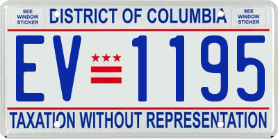 DC license plate EV1195
