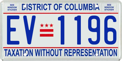 DC license plate EV1196