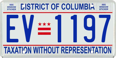 DC license plate EV1197