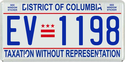 DC license plate EV1198