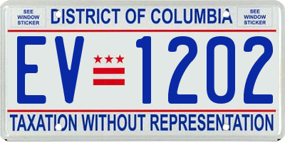 DC license plate EV1202