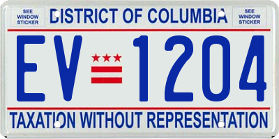 DC license plate EV1204