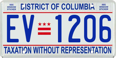 DC license plate EV1206