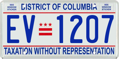DC license plate EV1207