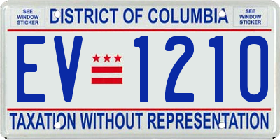 DC license plate EV1210