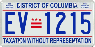 DC license plate EV1215