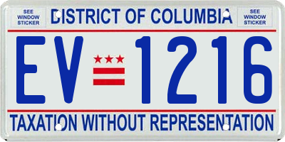 DC license plate EV1216