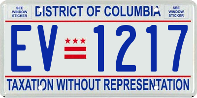 DC license plate EV1217
