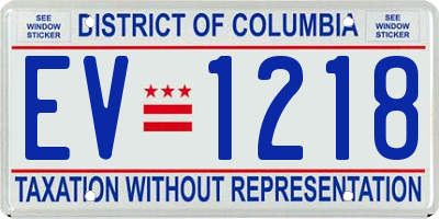 DC license plate EV1218