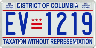 DC license plate EV1219
