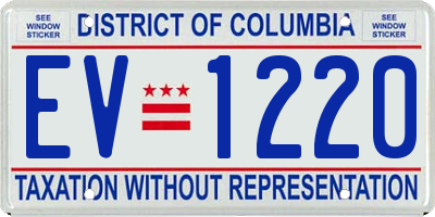 DC license plate EV1220