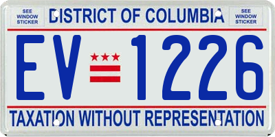 DC license plate EV1226