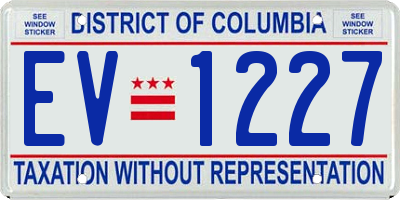 DC license plate EV1227
