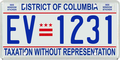 DC license plate EV1231