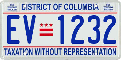 DC license plate EV1232