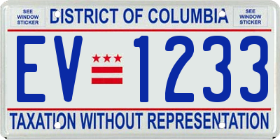 DC license plate EV1233