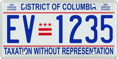 DC license plate EV1235