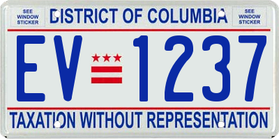 DC license plate EV1237