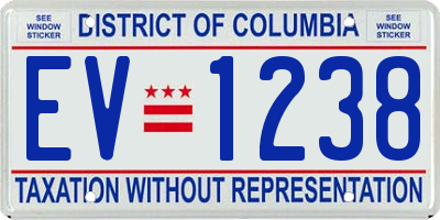 DC license plate EV1238