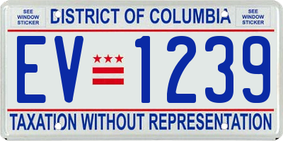 DC license plate EV1239