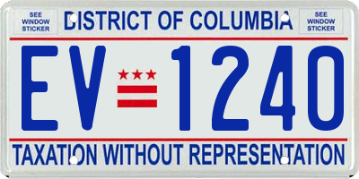 DC license plate EV1240