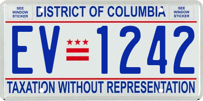 DC license plate EV1242