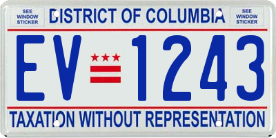 DC license plate EV1243