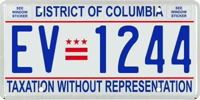DC license plate EV1244